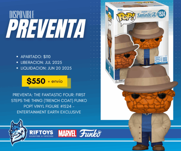 PREVENTA: The Fantastic Four: First Steps The Thing (Trench Coat) Funko Pop! Vinyl Figure #1524 - Exclusive - Imagen 2