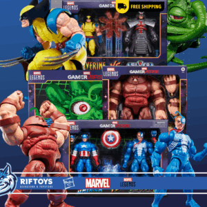 Marvel Legends Series Gamerverse BUNDLE SET 4 PZ JUGERNAUT, CAP VS VENOM, WOLVERINE VS SAMURAI, GARGANTOS